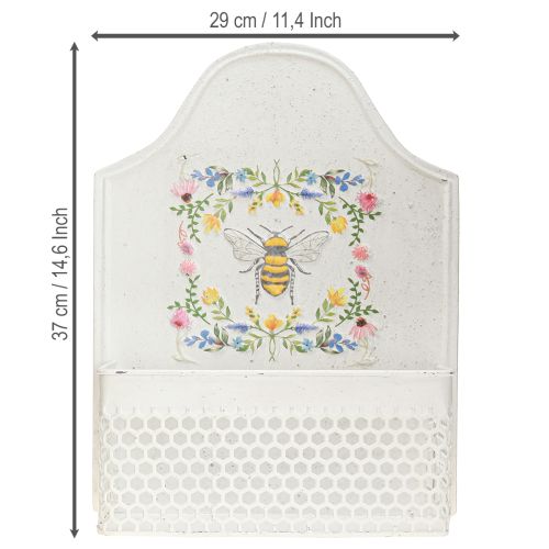 Produkt Wisząca skrzynka na kwiaty metalowa pszczoła kremowa dł. 29cm
