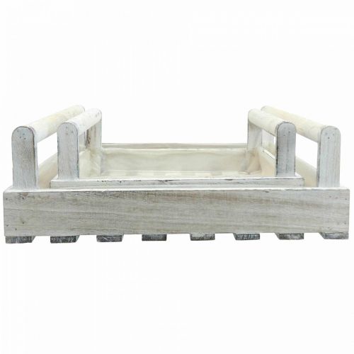 Produkt Pudełko na kwiaty Shabby Chic drewniane, białe, 38/31 cm, 2 sztuki
