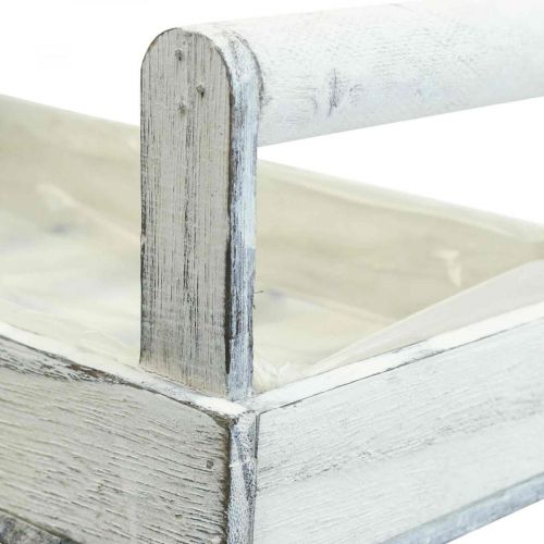 Produkt Pudełko na kwiaty Shabby Chic drewniane, białe, 38/31 cm, 2 sztuki