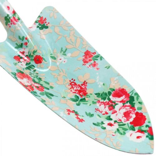 Floristik24 Metalowa łopata, ręczna łopata z kwiatowym wzorem, kielnia do roślin, łopata ogrodowa L28cm
