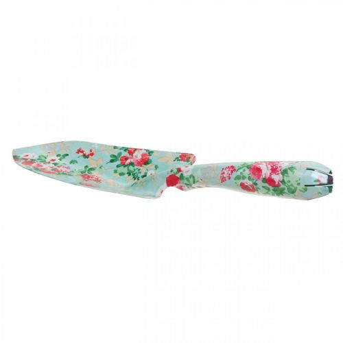 Floristik24 Metalowa łopata, ręczna łopata z kwiatowym wzorem, kielnia do roślin, łopata ogrodowa L28cm