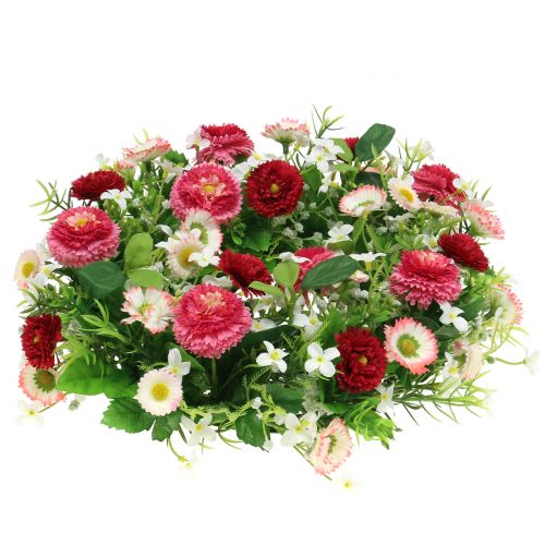 Floristik24 Wianek kwiatowy z Bellisem różowo-biały Ø30cm