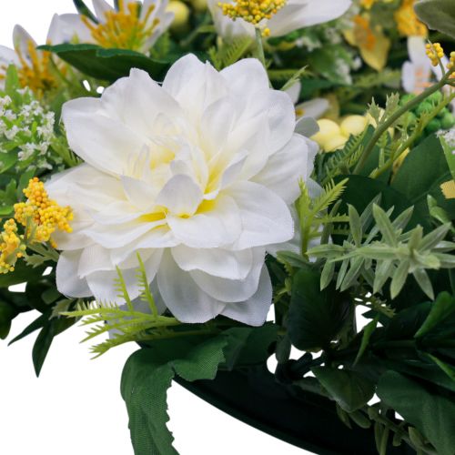 Floristik24 Wianek na drzwi dekoracja ścienna kwiaty dalie Banksia biała Ø35cm