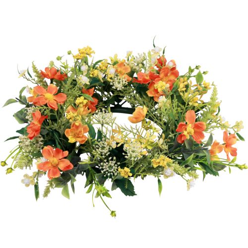 Produkt Wianek ze sztucznych kwiatów zawilce pomarańczowy Ø30cm W9cm