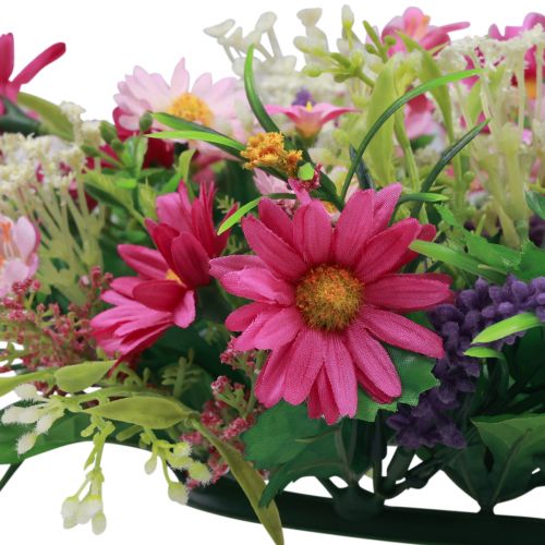 Floristik24 Wianek kwiatowy sztuczny wianek na drzwi różowy fioletowy Ø30cm W10cm