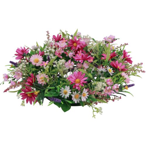 Floristik24 Wianek kwiatowy sztuczny wianek na drzwi różowy fioletowy Ø30cm W10cm