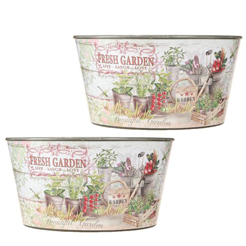 Produkt Miska na kwiaty vintage plastikowa Fresh Garden kolorowa Ø21cm 2szt