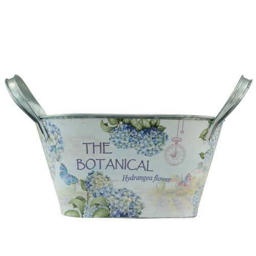 Produkt Miska na kwiaty z uchwytami hortensje metalowe 26×13×14,5cm