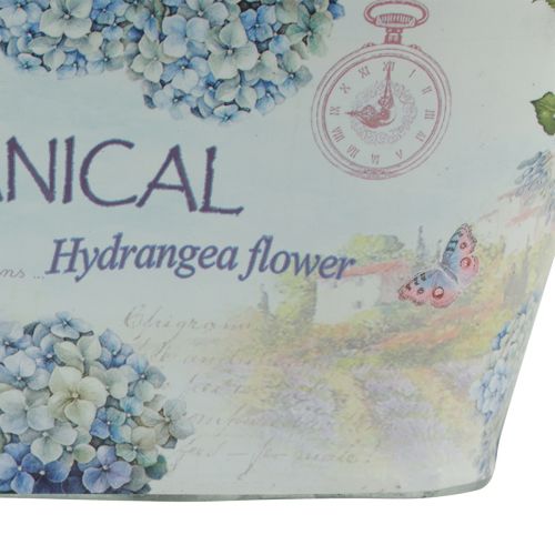 Produkt Miska na kwiaty z uchwytami, owalne metalowe hortensje 32×15×15cm