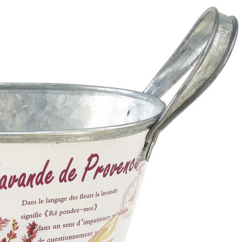 Produkt Miska na kwiaty z uchwytami owalna metalowa lawenda 26×13×14,5cm