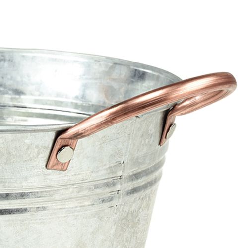 Floristik24 Okrągła misa na kwiaty z uchwytami miska metalowa Ø24cm W10cm