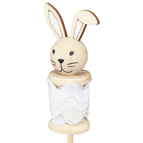 Produkt Patyk do kwiatów Królik Drewno Naturalne, Brązowe, Białe Dł. 32 cm 8 szt