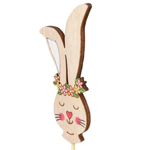 Produkt Wtyczka kwiatowa drewniana ozdobna głowa królika na patyku 11cm 12 szt