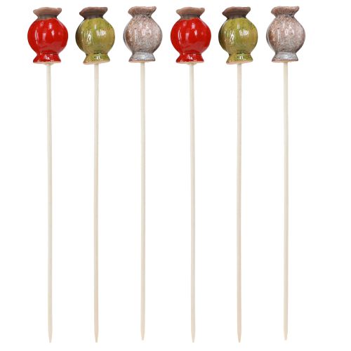 Produkt Korek kwiatowy dekoracja makowa ceramiczna 3 kolory Ø3,5cm 6 szt