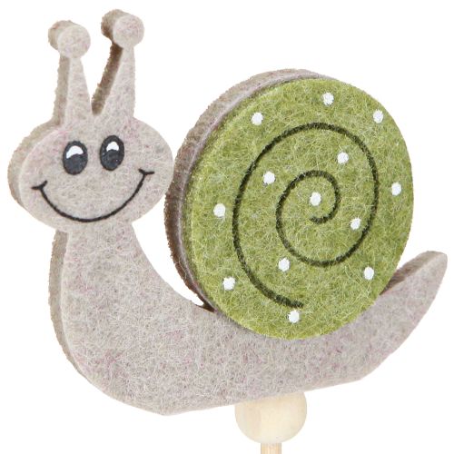 Produkt Ozdoba w kształcie ślimaka z patyczków kwiatowych, drewno, filc, zielony, 6,5 cm, 12 szt.