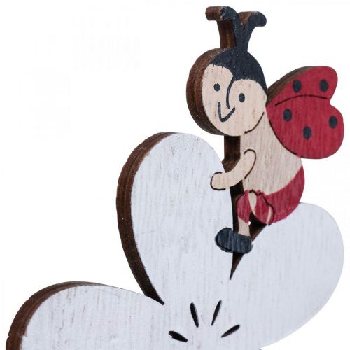 Floristik24 Wtyki kwiatowe drewniane biedronka deco dekoracja letnia 8x10cm 9szt