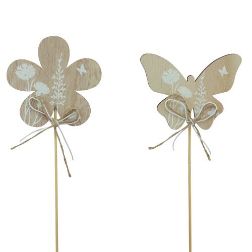 Floristik24 Wtyczka kwiatowa drewniana motylkowa kwiaty ozdobne 9cm 12 szt
