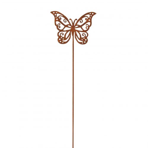 Produkt Wtyczka do kwiatów metalowa rdza motyl dekoracja 10×7cm 3szt