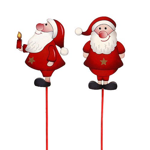 Floristik24 Zatyczka kwiatowa Mikołaj 12szt.