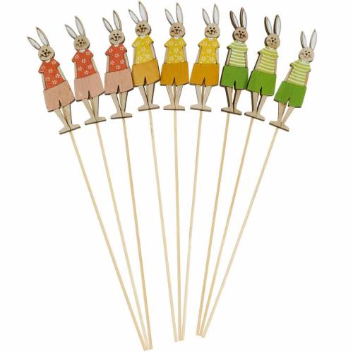 Produkt Kwiatek Wtyczka Wielkanocny Zajączek na Patyku Drewno Zajączek Dekoracyjny Wtyczka Wielkanocna Dekoracja 9szt.