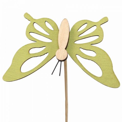 Produkt Wtyczka kwiatowa motyl deco w kolorze drewna 8,5cm 12szt