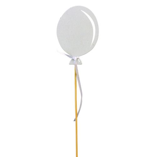 Bukiet z wtyczką dekoracyjną ozdoba na wierzch tortu balon biały 28cm 8szt