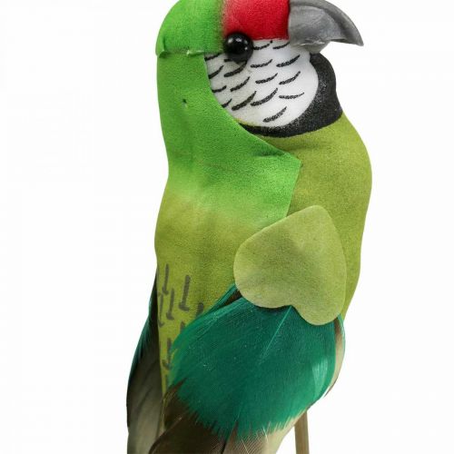 Produkt Wtyczka kwiatowa ptak, deco papuga zielona 23×4,5×5,5cm 6szt
