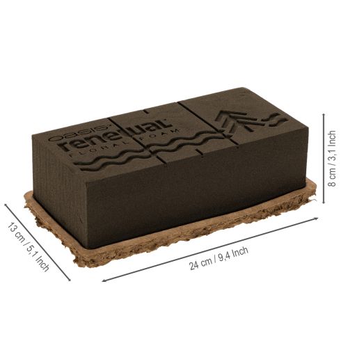Produkt Gąbka florystyczna 1/1 kostka OASIS® Renewal® Gąbka florystyczna Biolit® 24 cm 2 szt.