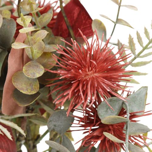 Floristik24 Bukiet sztucznych kwiatów eukaliptus oset dekoracja kwiatowa 36cm