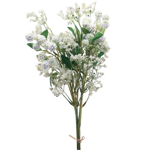 Floristik24 Bukiet sztucznych kwiatów jedwabne kwiaty gałązka jagód biała 48cm