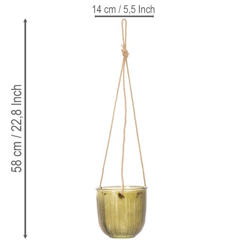 Doniczka szklana/wisząca latarenka, fioletowo-zielona, 14 cm, 2 sztuki | Floristik24.pl