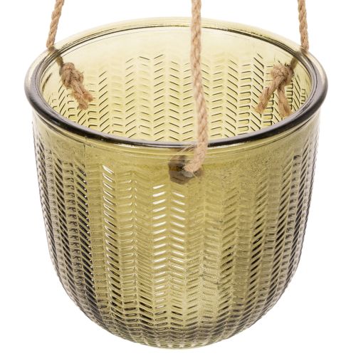 Doniczka szklana/wisząca latarenka, fioletowo-zielona, 14 cm, 2 sztuki | Floristik24.pl