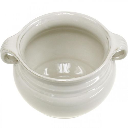 Produkt Doniczka z uchwytem Sadzarka Ceramiczna doniczka biała Ø14cm