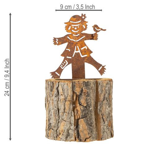 Produkt Doniczka drewniana strach na wróble rdza wys. 24,5 cm