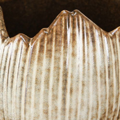 Produkt Doniczka Ceramiczna Jajko Złamane Kremowo-brązowe Ø11,5cm 2 szt
