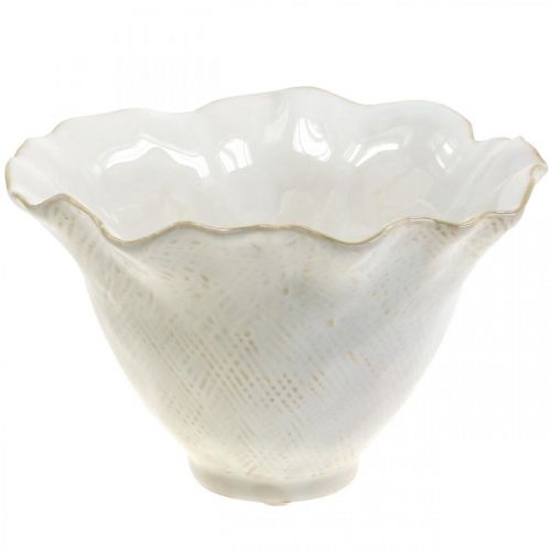 Floristik24 Doniczka ceramiczna donica na kwiaty doniczka biała Ø19cm