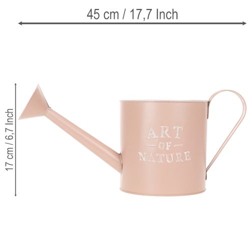 Doniczka dekoracyjna/konewka w stylu vintage, antyczny różowy cynk, Ø16,5 cm, wys. 17 cm | Floristik24.pl