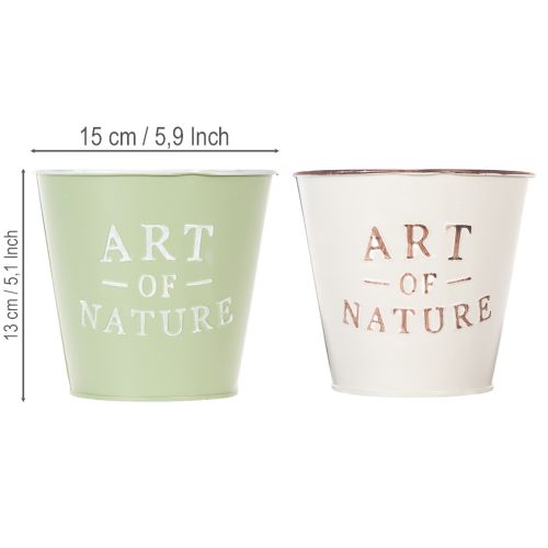 Doniczka Art of Nature z napisem, dekoracja na parapet i do salonu, 15 cm, 2 sztuki | Floristik24.pl