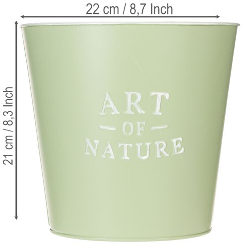 Produkt Doniczka metalowa cynkowa, miętowa, Ø22 cm, wys. 21 cm