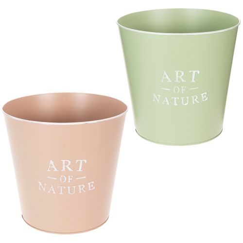 Metalowe osłonki na doniczki Art of Nature 22 cm pastelowe 2 sztuki