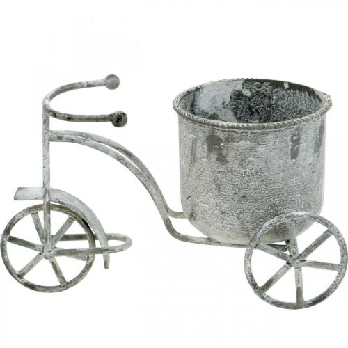 Floristik24 Flowerpot Bicycle Metal Vintage White Washed 24×13×14cm