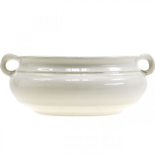 Floristik24 Doniczka z uchwytem Doniczka Ceramiczna Doniczka Biała Ø22cm