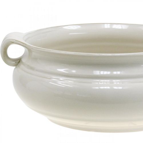 Floristik24 Doniczka z uchwytem cachepot doniczka ceramiczna biała Ø26,5cm