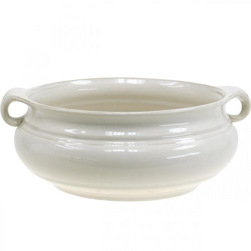 Floristik24 Doniczka z uchwytem cachepot doniczka ceramiczna biała Ø26,5cm