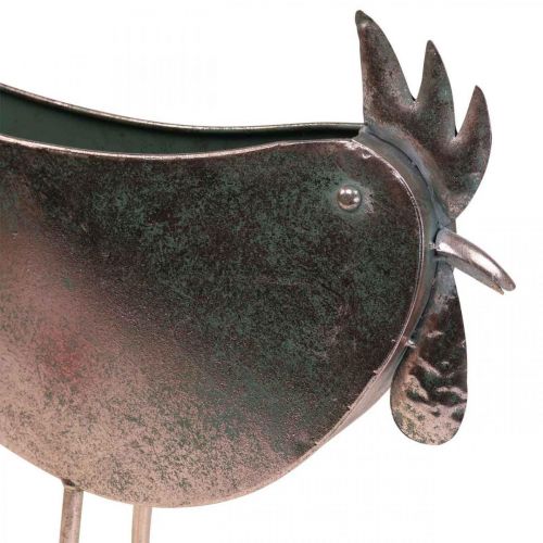 Doniczka Kurczak Metalowy Ptak Metaliczny Różowy 51×16×37cm
