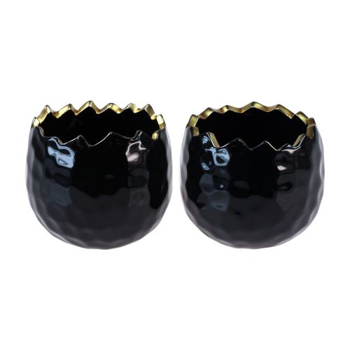 Produkt Doniczka ceramiczna doniczka jajeczna czarna Ø10cm W8cm 2 szt