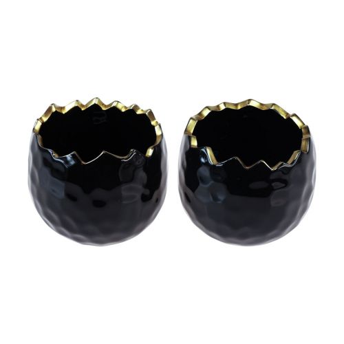 Produkt Doniczka ceramiczna doniczka jajeczna czarna Ø10cm W8cm 2 szt