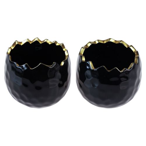 Produkt Doniczka Ceramiczna Jajko Czarna Doniczka Czarna Ø12cm 2szt