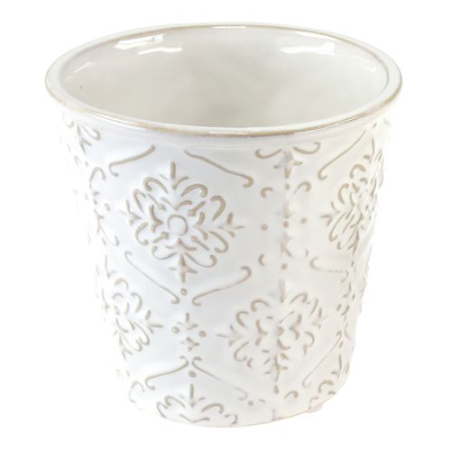 Floristik24 Donica ceramiczna doniczka biała kremowa beżowa Ø13,5cm 2szt