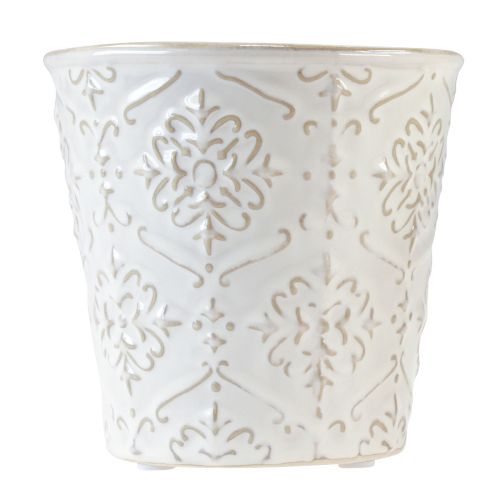 Produkt Donica ceramiczna doniczka biała kremowa beżowa Ø13,5cm 2szt